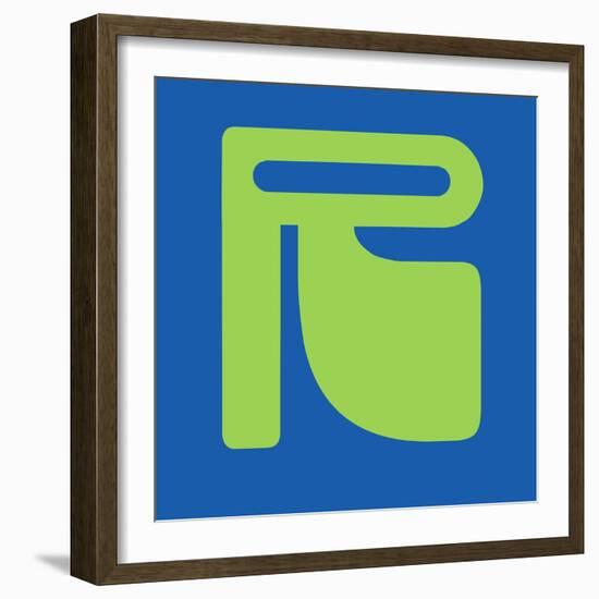 Letter R Green-NaxArt-Framed Premium Giclee Print