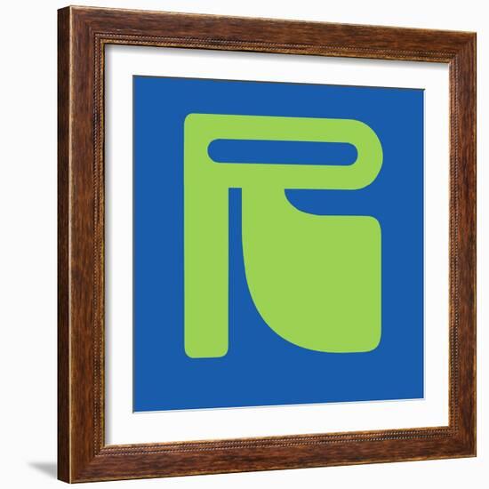 Letter R Green-NaxArt-Framed Premium Giclee Print