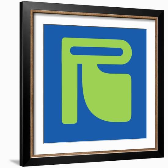 Letter R Green-NaxArt-Framed Premium Giclee Print