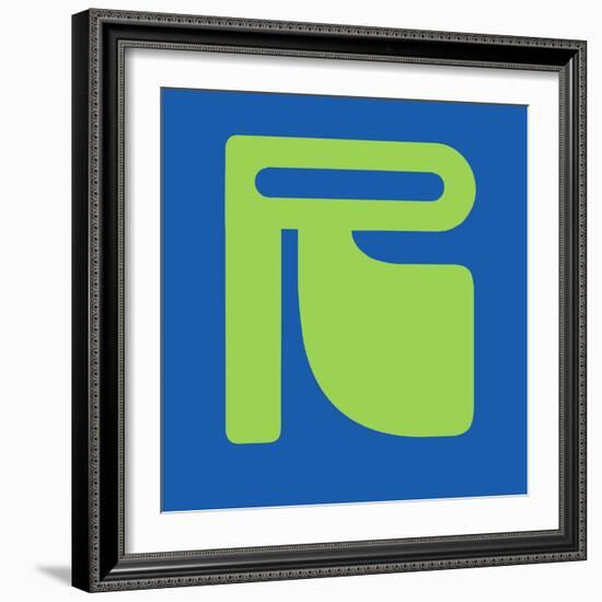 Letter R Green-NaxArt-Framed Premium Giclee Print