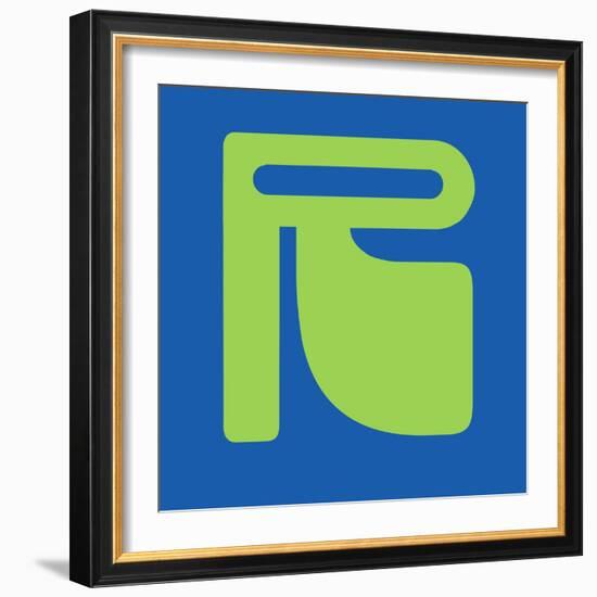 Letter R Green-NaxArt-Framed Premium Giclee Print