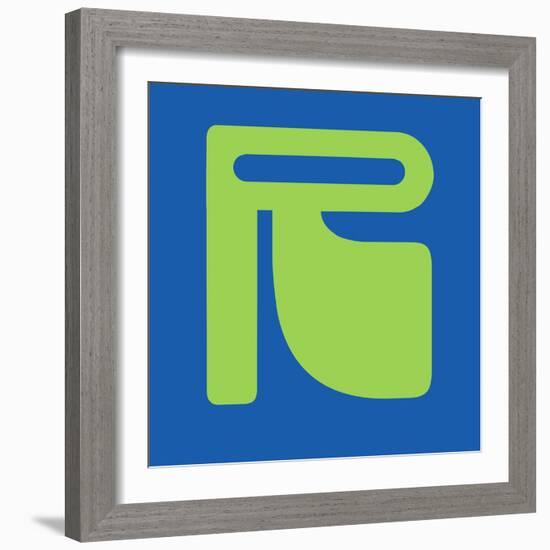 Letter R Green-NaxArt-Framed Art Print