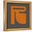 Letter R Orange-NaxArt-Framed Stretched Canvas