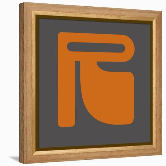 Letter R Orange-NaxArt-Framed Stretched Canvas