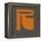 Letter R Orange-NaxArt-Framed Stretched Canvas