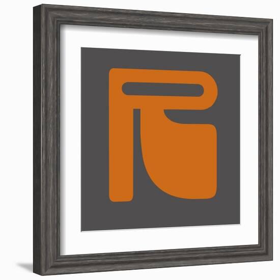 Letter R Orange-NaxArt-Framed Art Print