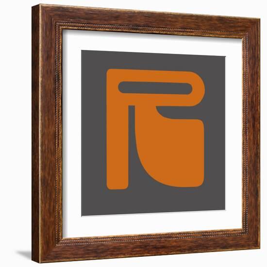 Letter R Orange-NaxArt-Framed Art Print