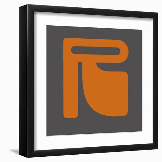Letter R Orange-NaxArt-Framed Art Print