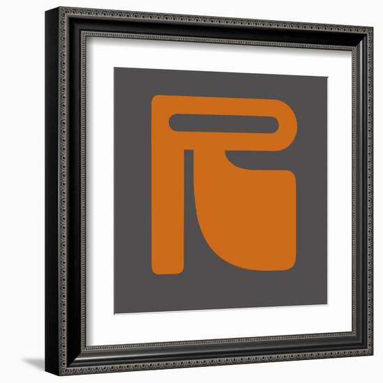 Letter R Orange-NaxArt-Framed Art Print