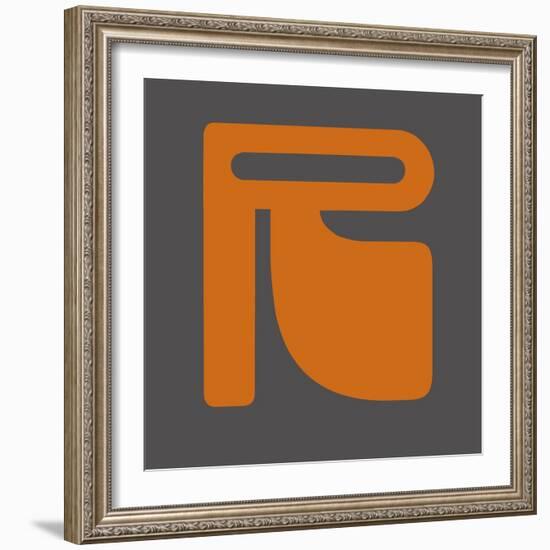 Letter R Orange-NaxArt-Framed Art Print