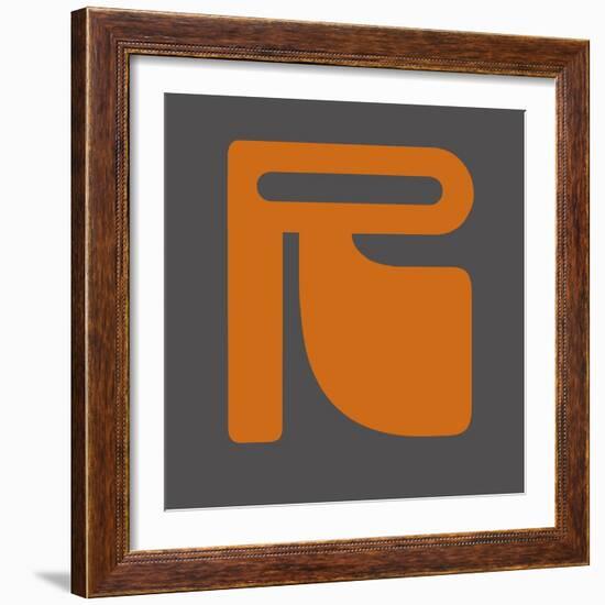 Letter R Orange-NaxArt-Framed Art Print