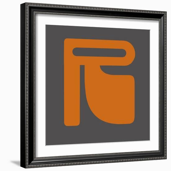 Letter R Orange-NaxArt-Framed Art Print