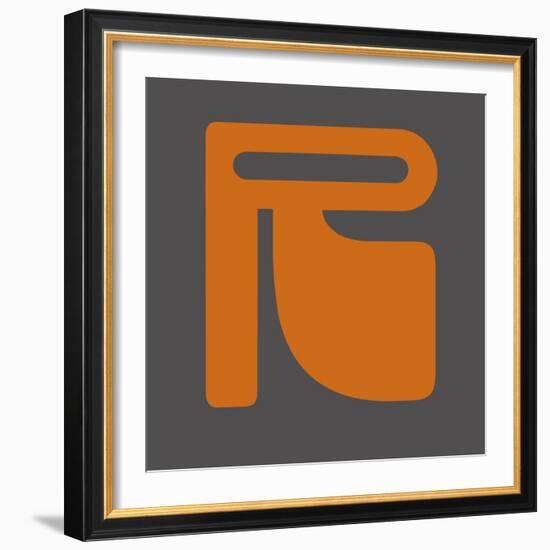 Letter R Orange-NaxArt-Framed Art Print