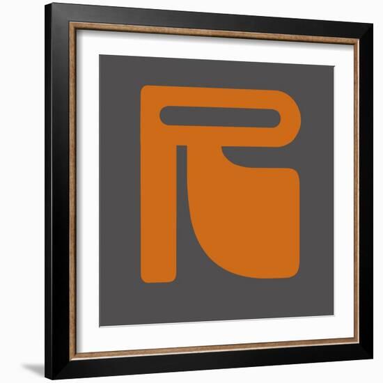 Letter R Orange-NaxArt-Framed Premium Giclee Print