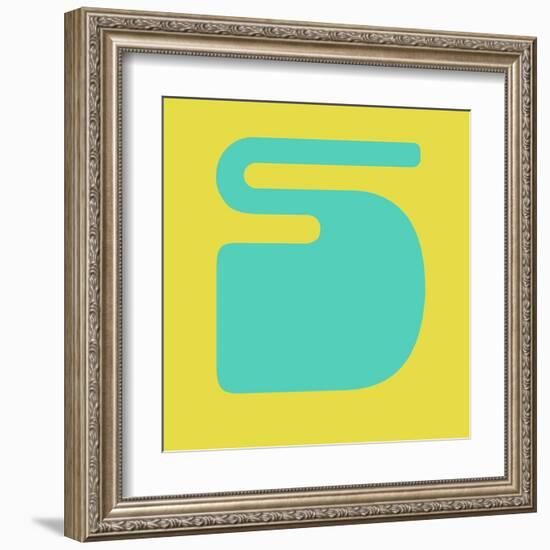 Letter S Blue and Yellow-NaxArt-Framed Art Print