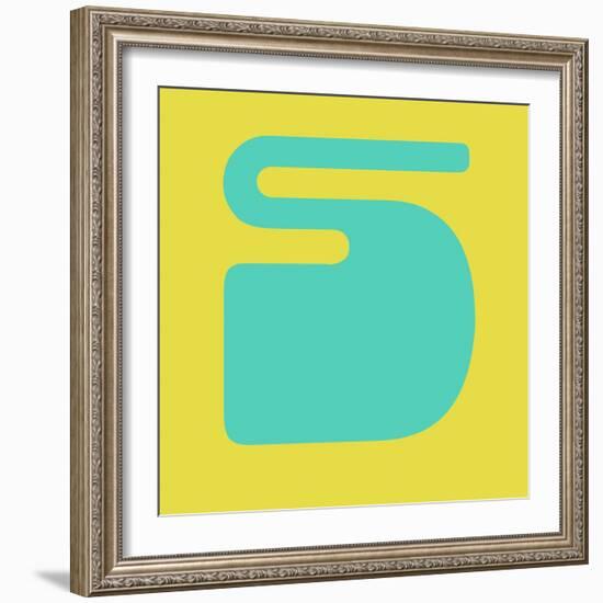 Letter S Blue and Yellow-NaxArt-Framed Art Print