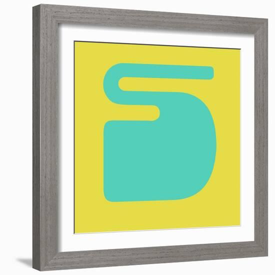 Letter S Blue and Yellow-NaxArt-Framed Art Print