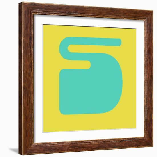 Letter S Blue and Yellow-NaxArt-Framed Art Print