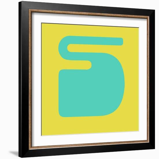 Letter S Blue and Yellow-NaxArt-Framed Art Print