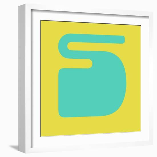 Letter S Blue and Yellow-NaxArt-Framed Art Print