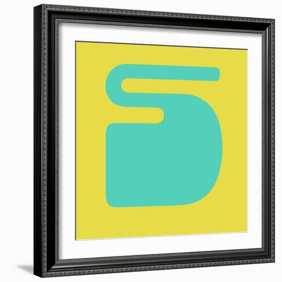 Letter S Blue and Yellow-NaxArt-Framed Art Print