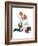 "Letter Sweater" (boy & girl), November 19,1938-Norman Rockwell-Framed Giclee Print