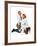 "Letter Sweater" (boy & girl), November 19,1938-Norman Rockwell-Framed Giclee Print