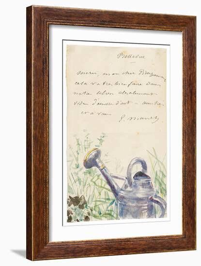 Letter to Félix Bracquemond, October 1880 (Pen & Ink with W/C on Paper)-Edouard Manet-Framed Giclee Print
