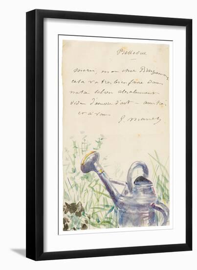 Letter to Félix Bracquemond, October 1880 (Pen & Ink with W/C on Paper)-Edouard Manet-Framed Giclee Print