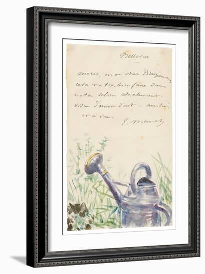 Letter to Félix Bracquemond, October 1880 (Pen & Ink with W/C on Paper)-Edouard Manet-Framed Giclee Print
