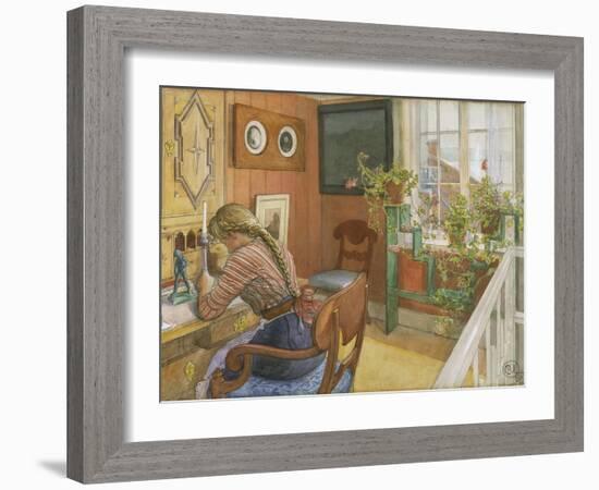 Letter-writing, 1912-Carl Larsson-Framed Giclee Print