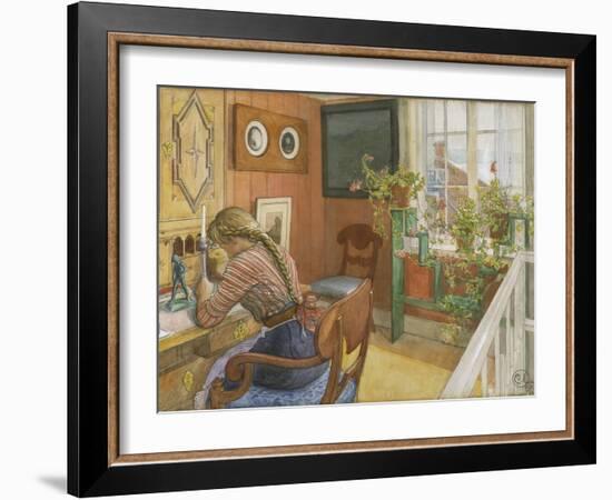 Letter-writing, 1912-Carl Larsson-Framed Giclee Print