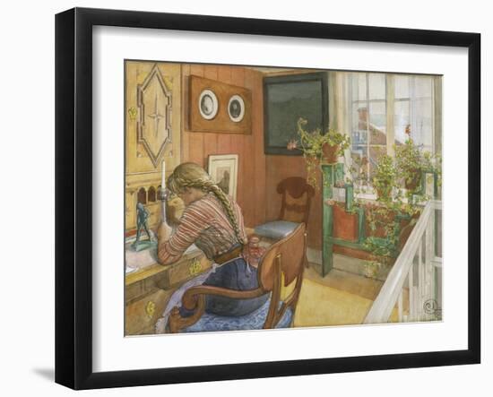 Letter-writing, 1912-Carl Larsson-Framed Giclee Print