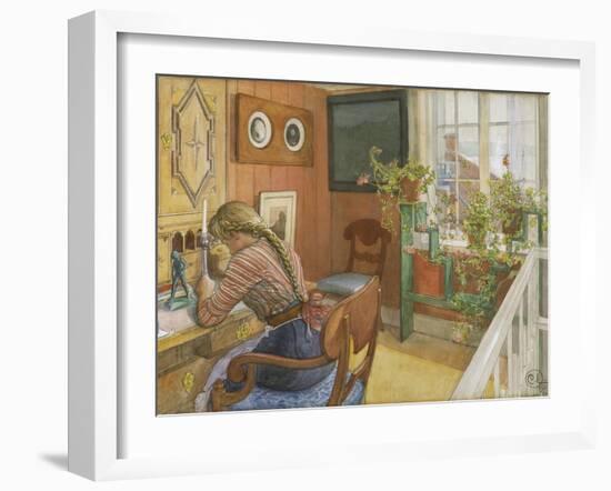 Letter-writing, 1912-Carl Larsson-Framed Giclee Print