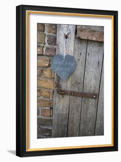 Lettered Slate Heart, Old Door, 'Welcome Home'-Andrea Haase-Framed Photographic Print