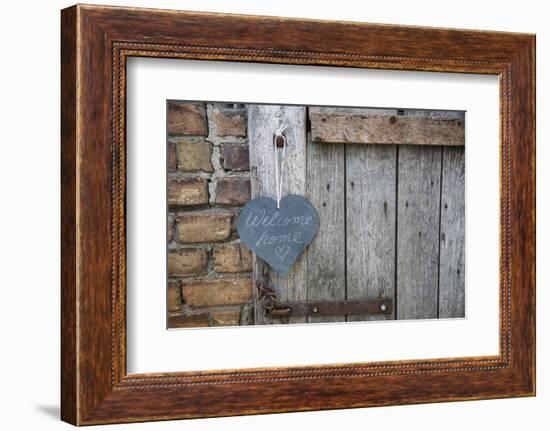 Lettered Slate Heart, Old Door, 'Welcome Home'-Andrea Haase-Framed Photographic Print