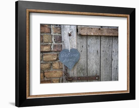 Lettered Slate Heart, Old Door, 'Welcome Home'-Andrea Haase-Framed Photographic Print