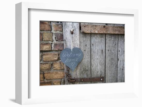 Lettered Slate Heart, Old Door, 'Welcome Home'-Andrea Haase-Framed Photographic Print