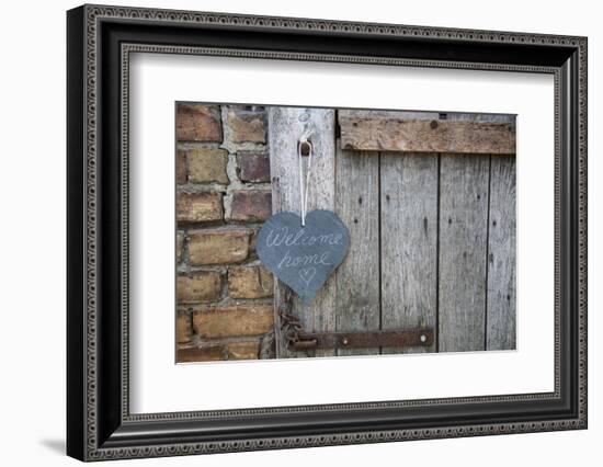 Lettered Slate Heart, Old Door, 'Welcome Home'-Andrea Haase-Framed Photographic Print