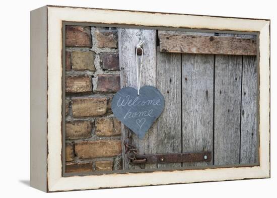 Lettered Slate Heart, Old Door, 'Welcome Home'-Andrea Haase-Framed Premier Image Canvas