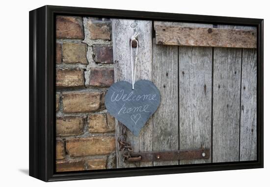 Lettered Slate Heart, Old Door, 'Welcome Home'-Andrea Haase-Framed Premier Image Canvas