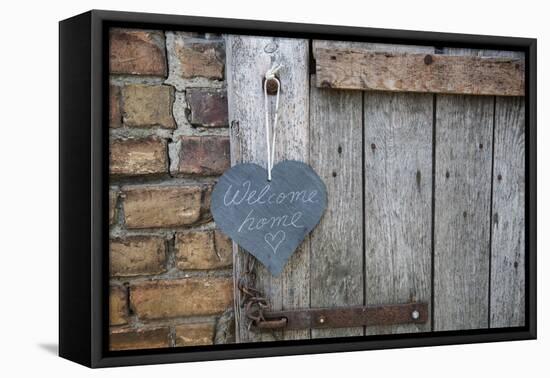 Lettered Slate Heart, Old Door, 'Welcome Home'-Andrea Haase-Framed Premier Image Canvas