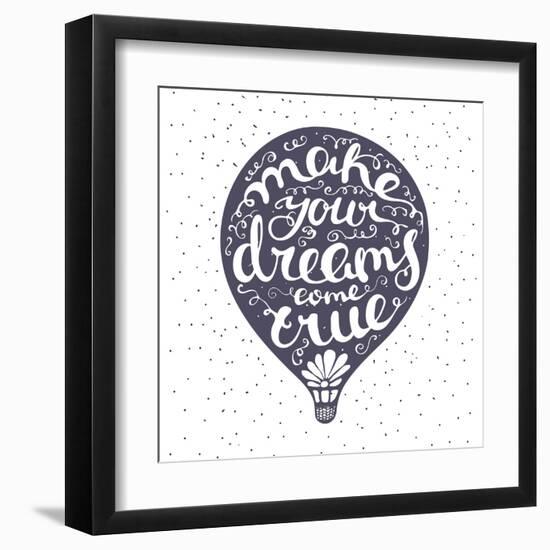 Lettering Composition Inscribed into Air Ballon.-zapolzun-Framed Art Print