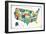 Letterpress USA Map-Michael Mullan-Framed Art Print