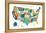 Letterpress USA Map-Michael Mullan-Framed Stretched Canvas