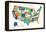 Letterpress USA Map-Michael Mullan-Framed Stretched Canvas