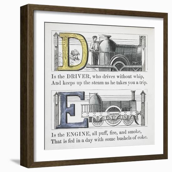 Letters D and E: Driver and Engine Illustrations-null-Framed Giclee Print
