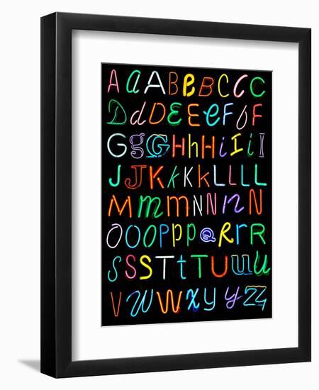 Letters Of The Alphabet Made From Neon Signs-Karimala-Framed Premium Giclee Print