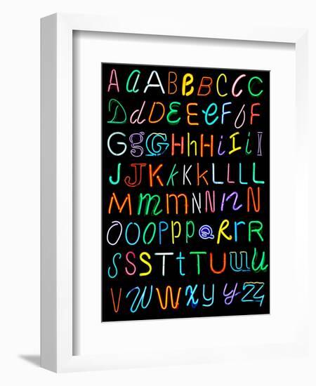 Letters Of The Alphabet Made From Neon Signs-Karimala-Framed Premium Giclee Print