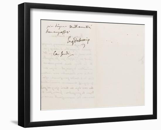 Lettre autographe signée à Augustin Varcollier, jeudi (Mai 1840)-Eugene Delacroix-Framed Giclee Print